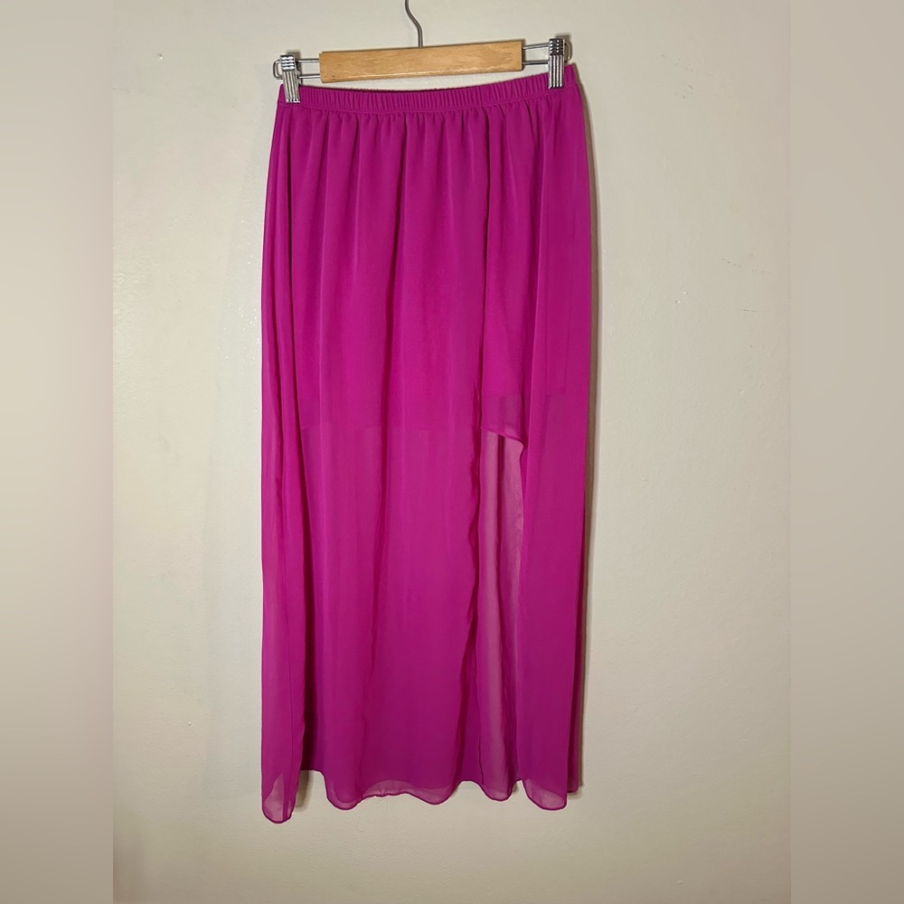 Soprano Pink Maxi Skirt with Slit for Night Out